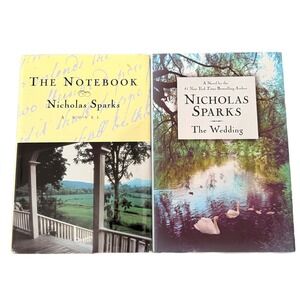 Nicholas Sparks The Notebook Large Print & The Wedding Hardcover Book Lot 1st Ed